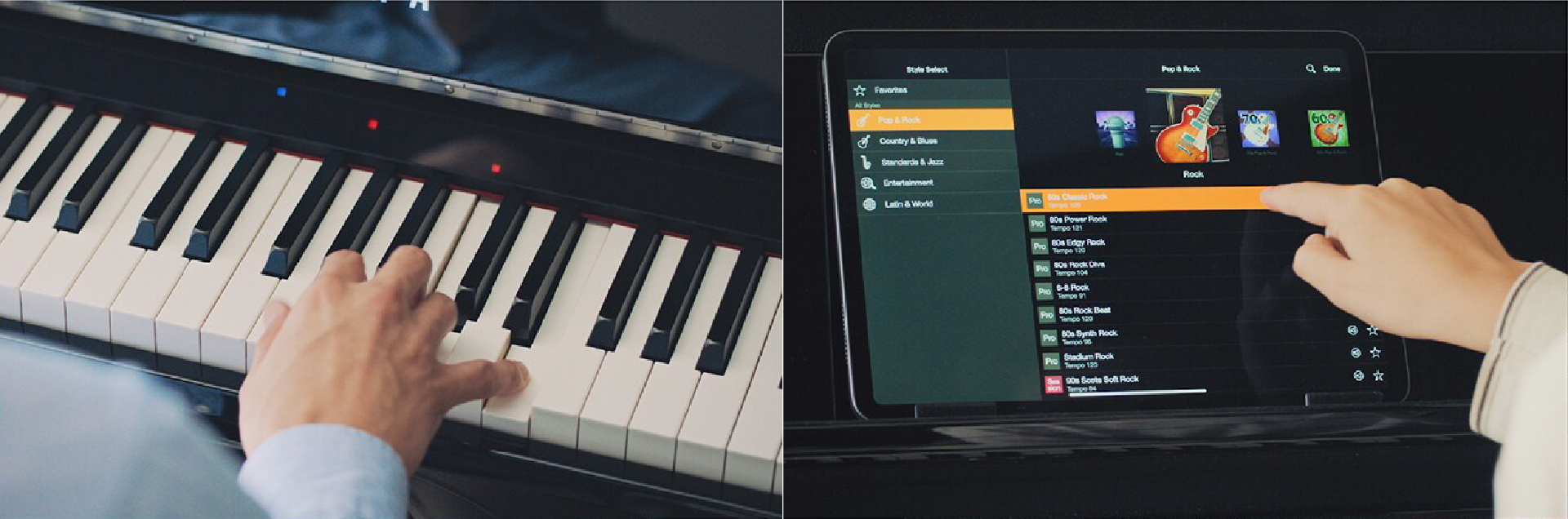 ระบบไฟนำทาง Stream Lights และแอปพลิเคชัน Yamaha Smart Pianist