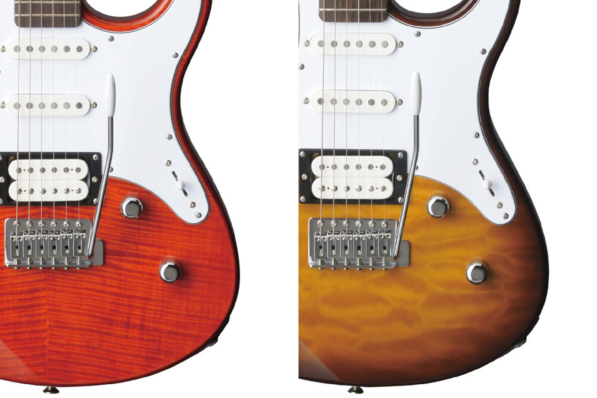 ความแตกต่างของลายไม้ Flamed Maple และ Quilted Maple กีตาร์ Yamaha PAC212