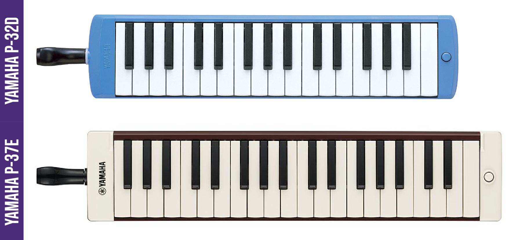 ช่วงคีย์บอร์ดและอุปกรณ์สายเป่าเมโลเดียน Yamaha P-32D และ P-37EBR